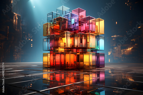 Abstract neon background. G...