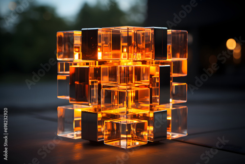 Abstract neon background. G...