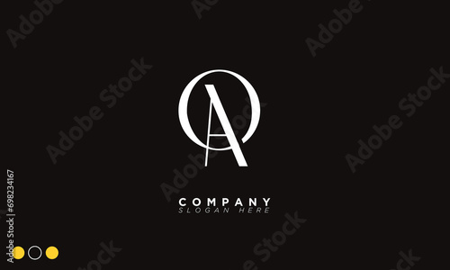 AO Alphabet letters Initials Monogram logo OA, A and O