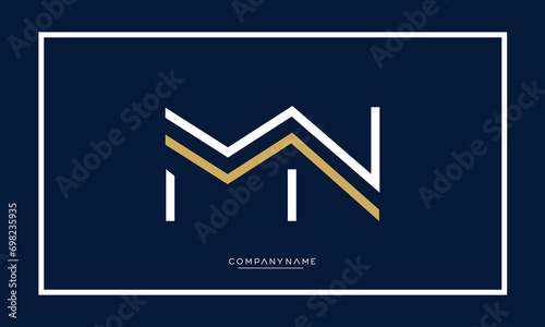 MN or NM Alphabet letters icon logo