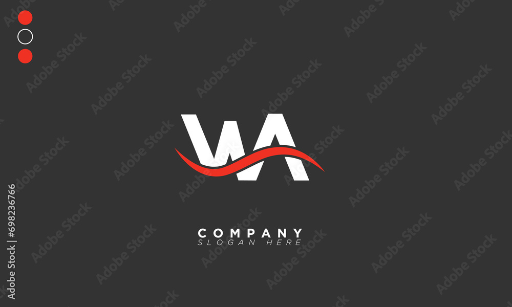 WA Alphabet letters Initials Monogram logo AW, W and A