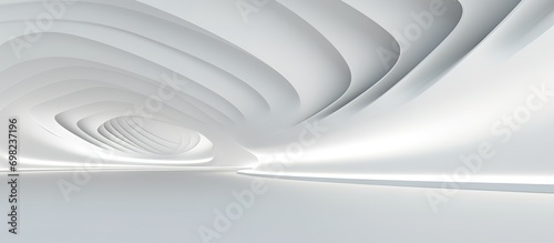 3D geometric abstract wave futuristic light white background. 3d tunnel background. Halway background. alleyway background. 