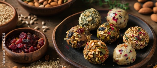 Indian sweet made from dried fruits, nuts, and flaxseeds.