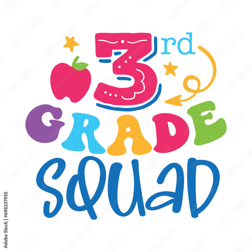 Fototapeta premium Third-grade squad, Third-grade squad design, 100 days of school
