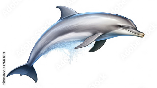 Captivating image of dolphin leaping out of water. Perfect for nature enthusiasts and ocean-themed designs.