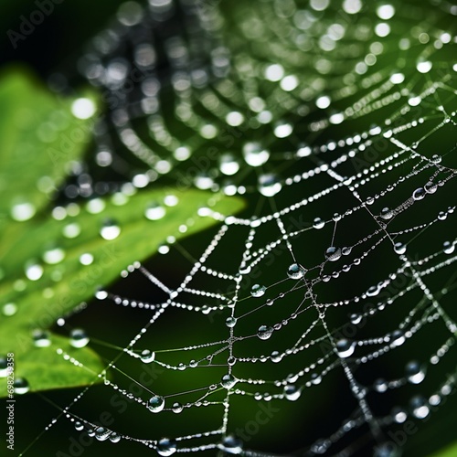 spider web with dew drops © Sareema