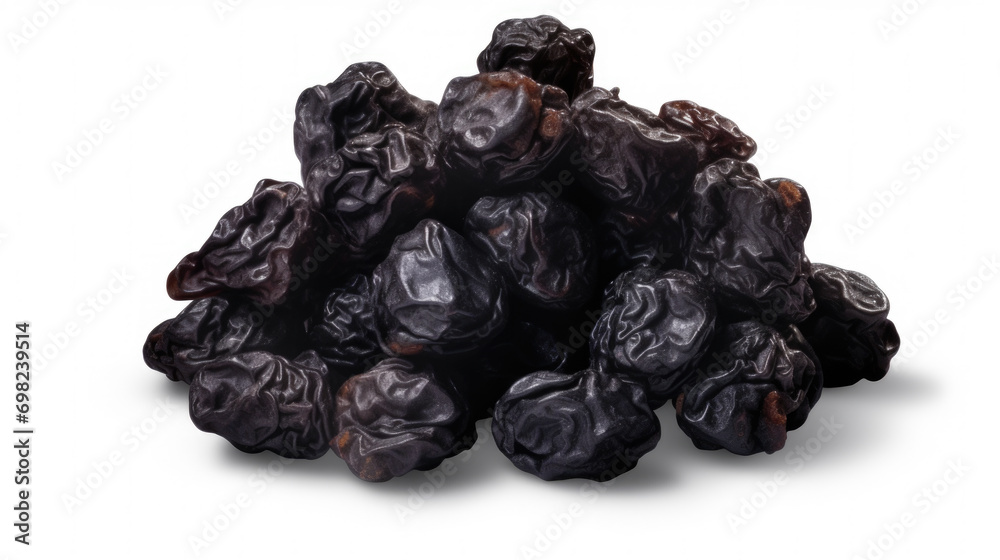 Pile of dried raisins on white surface. Can be used to depict healthy snacks or ingredients for baking. Pile of dried raisins on white surface. Can be used to depict healthy snacks or ingredients for baking.