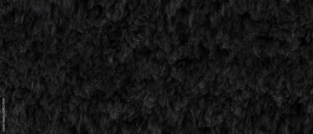 Fototapeta premium Long black fur. Seamless background or texture.