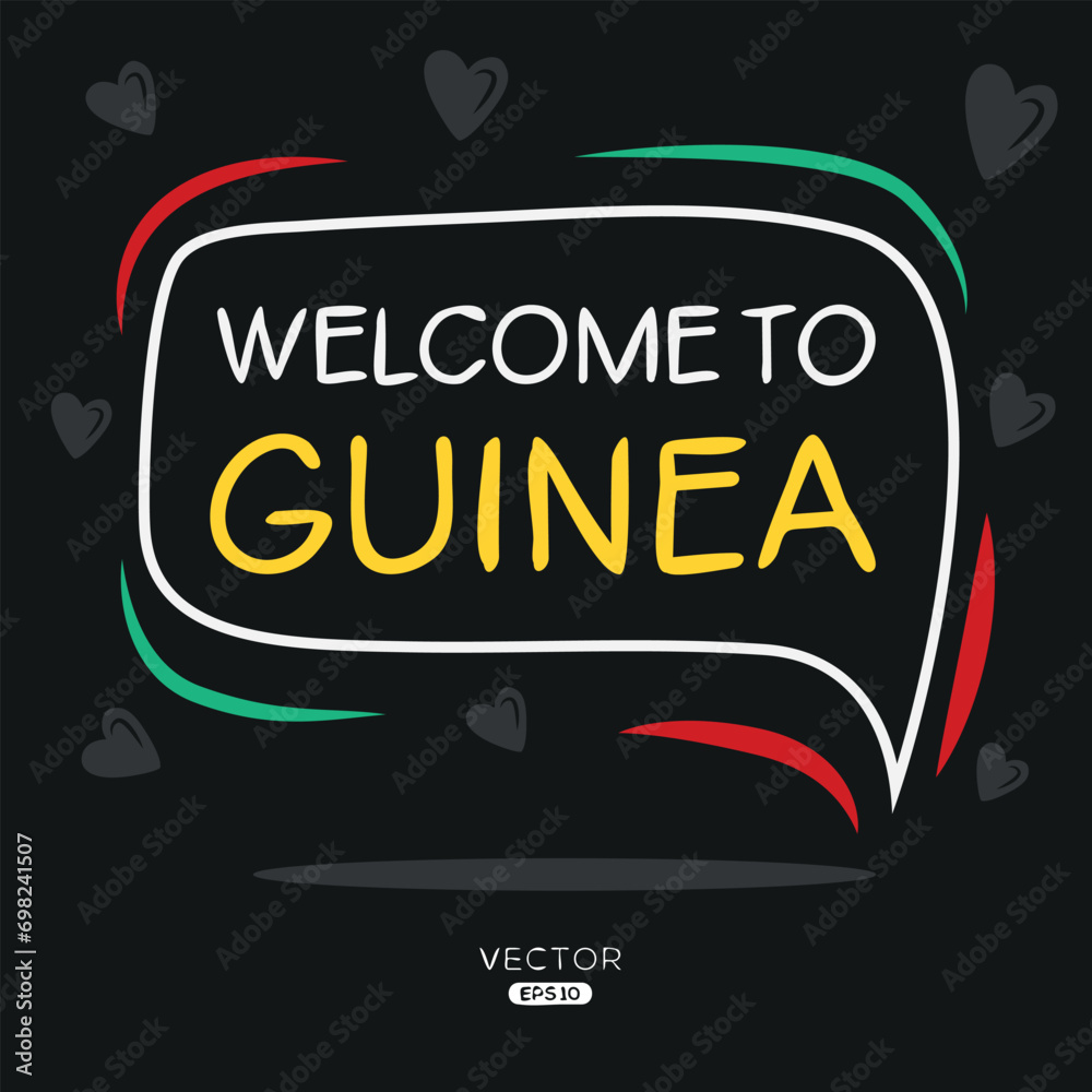 Welcome to Guinea, Vector Illustration.