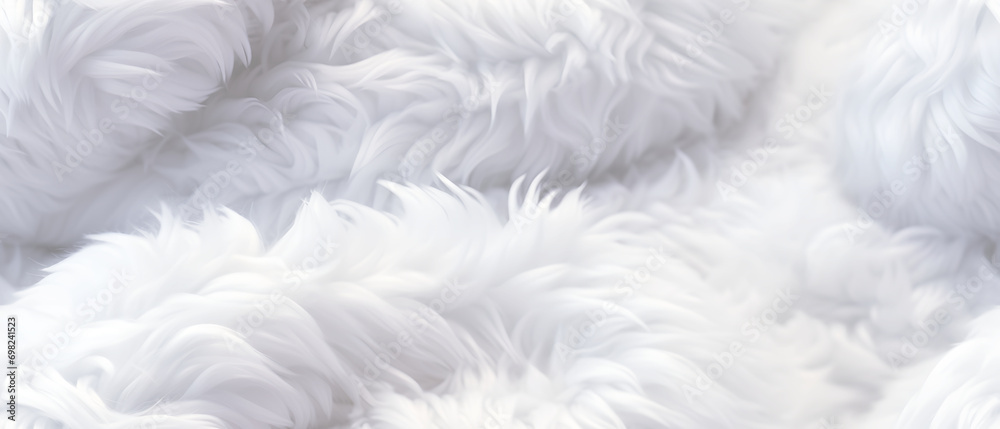 Long white fur. Seamless background or texture. Long white fur. Seamless background or texture.