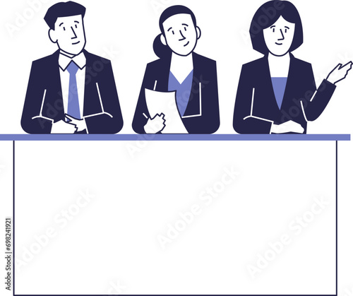 Recruitment specialists interview the candidate.