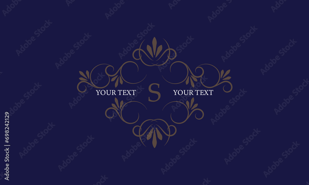 Elegant icon for boutique, restaurant, cafe, hotel, jewelry and fashion with the letter S in the center.