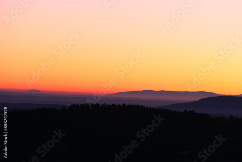 Blick in das steirische Joglland am Abend 
