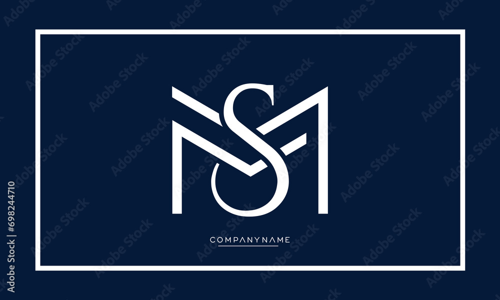 MS or SM alphabet letters logo monogram MS or SM alphabet letters logo monogram