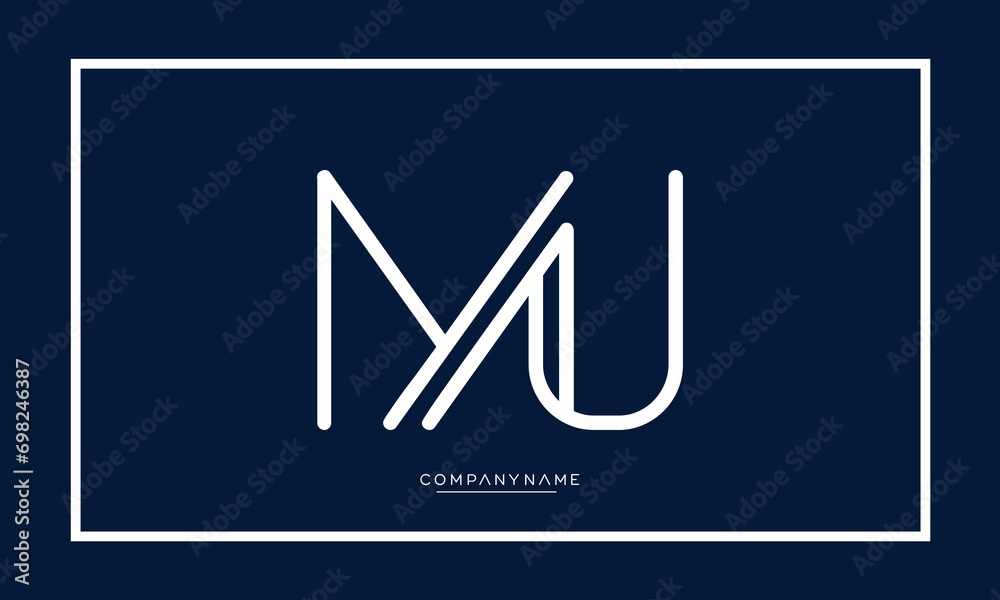 Alphabet letters MU or UM abstract logo monogram Alphabet letters MU or UM abstract logo monogram