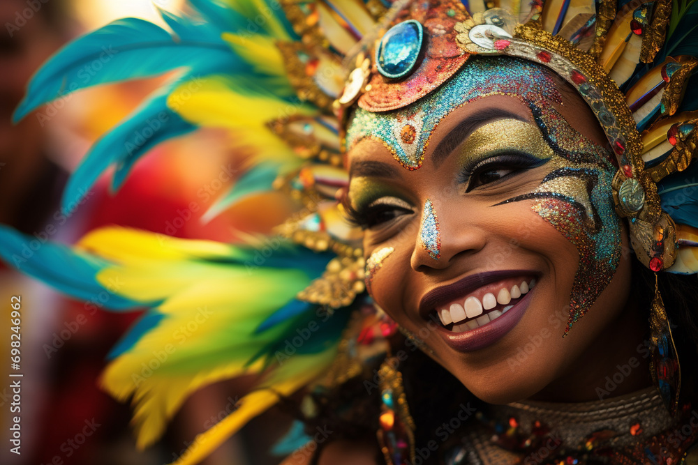 happy smiling woman on carnival happy smiling woman on carnival