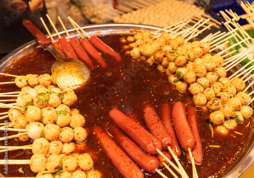 Canvas Print Bangkok famous street food stalls and national traditional Asian cuisine