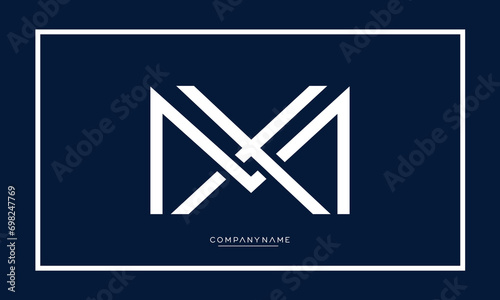 MX or XM alphabet letters abstract logo monogram