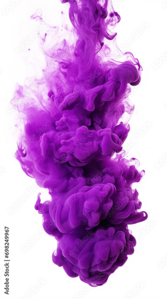 Violet Smoky Ink Plumes in Liquid.