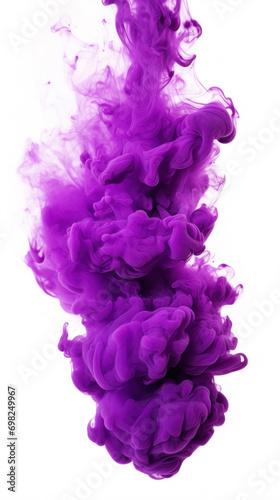Violet Smoky Ink Plumes in Liquid.