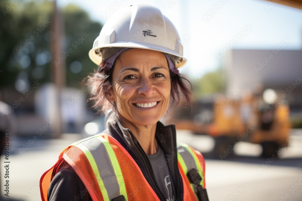 Portrait of a smiling middle aged construction worker Portrait of a smiling middle aged construction worker