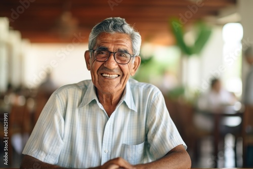 Portrait of a smiling senior man in nursing home photo
