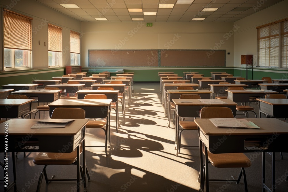 Interior of a empty classroom in elementary school