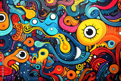 Abstract artwork illustration with eyes