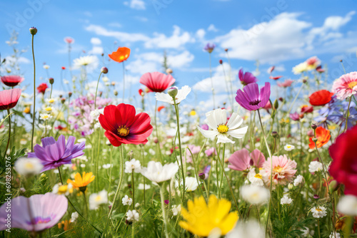 Colorful field of spring flowers © eyetronic