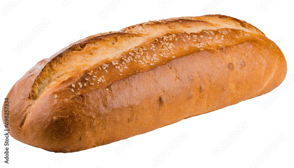 Delicious loaf of fresh bread - isolated on transparent background