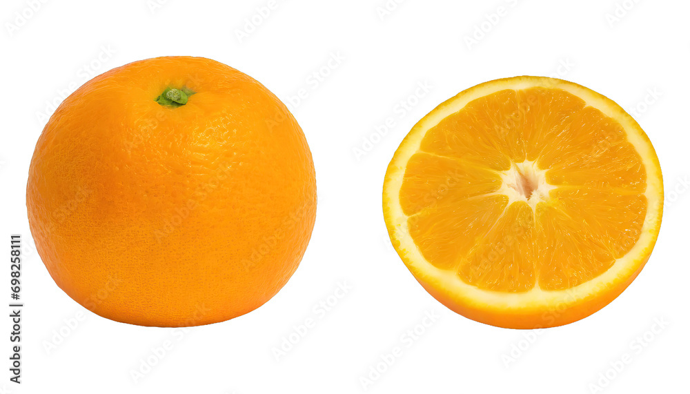  delicious orange fruits - isolated on transparent background