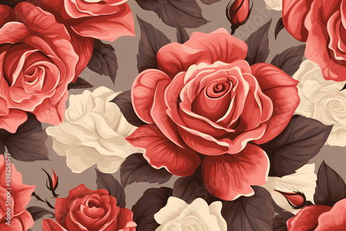 Roses floral background illustration