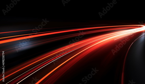 speed light streaks background, motion blur speed effect. photo