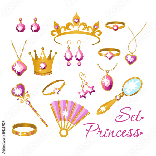 Set princess decoration accessories