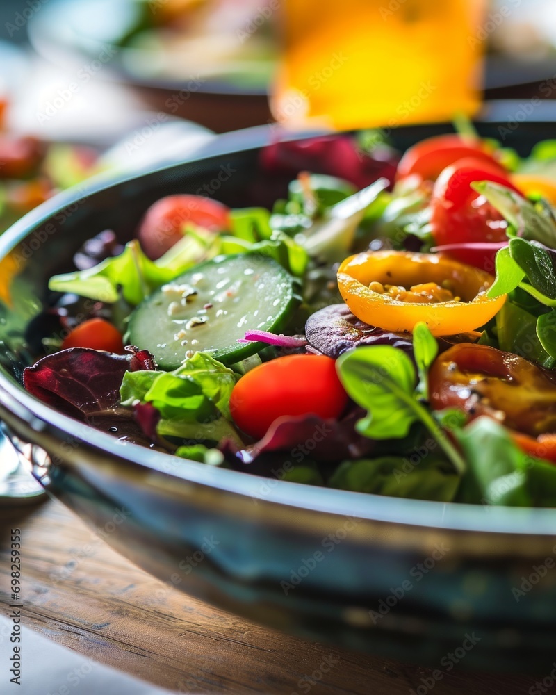 closeup of delicious salad bowl, a feast for health, Generative AI closeup of delicious salad bowl, a feast for health, Generative AI