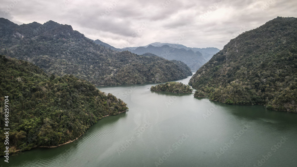 The landscape of Ba Be Lake in Northern Vietnam The landscape of Ba Be Lake in Northern Vietnam