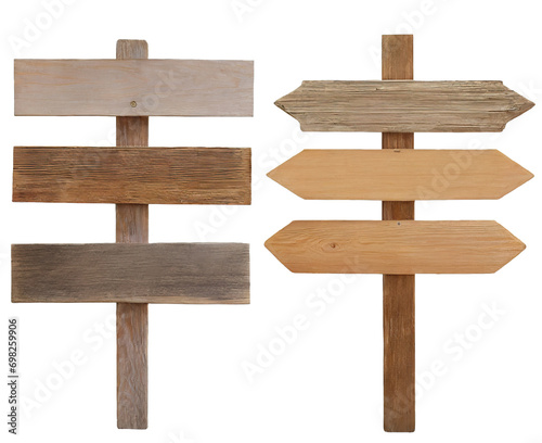 wooden signs - isolated on transparent background © Marko