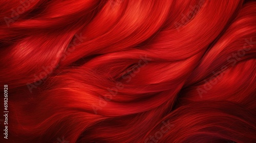  a close up view of a red hair textured with red highlights and highlights on the top of the hair. photo