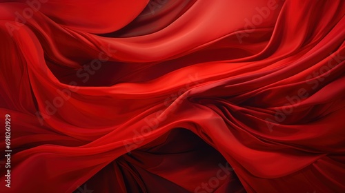  a close up of a red cloth with a very large amount of red fabric on the bottom of the image. photo