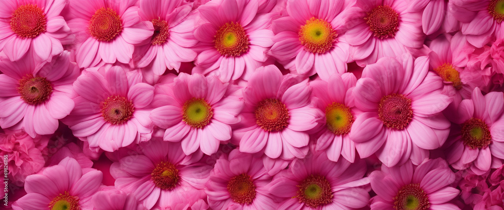 Nature's Palette: Bright and Vivid Gerbera Daisy Bouquet, Ideal for Postcards, Romantic Scenes, and Colorful Compositions. - Pink Flowers Background