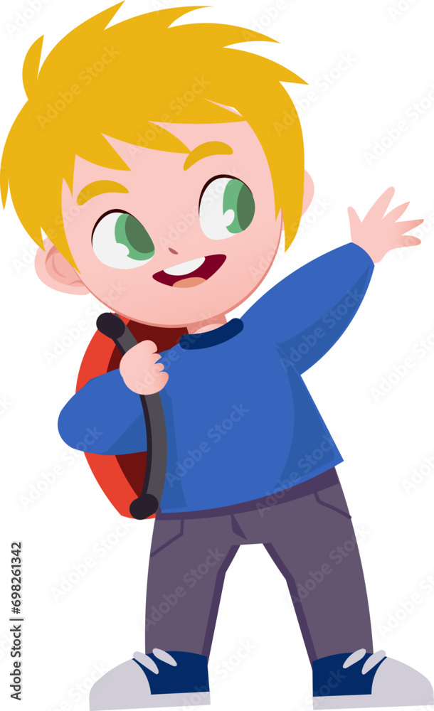 cartoon children back to school