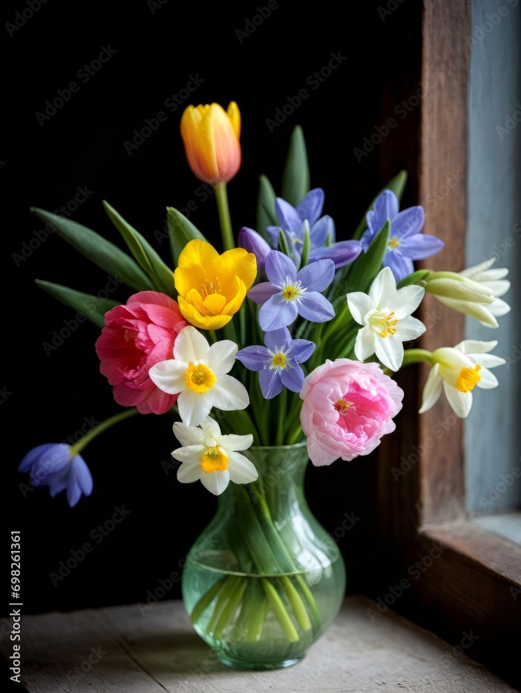 Obraz premium Vase of Seasonal Flowers