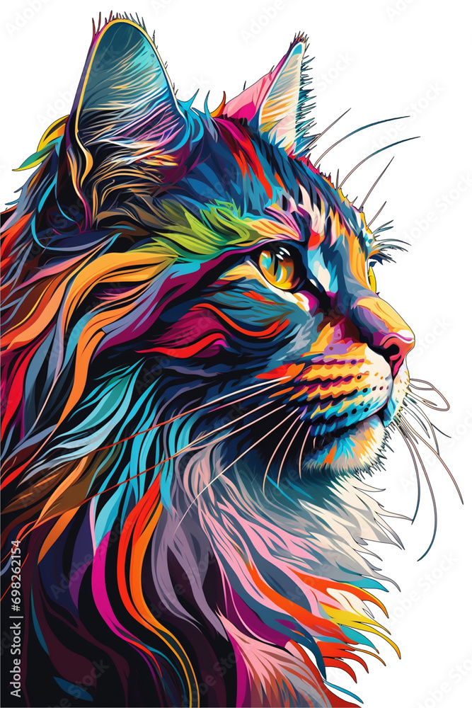 Fototapeta Maine Coon cat in bright and rich colors