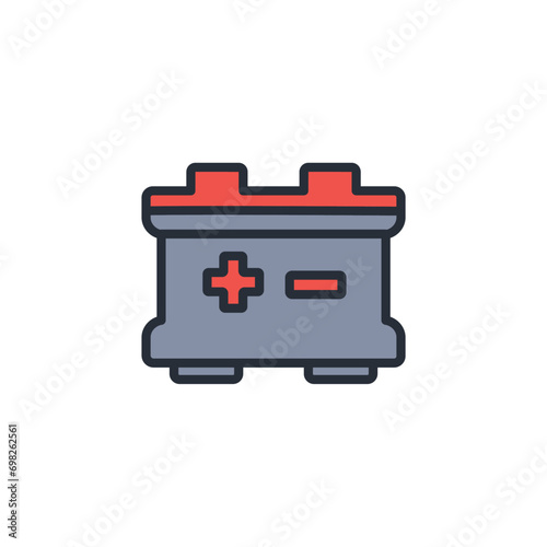 Battery icon. vector.Editable stroke.linear style sign for use web design,logo.Symbol illustration.