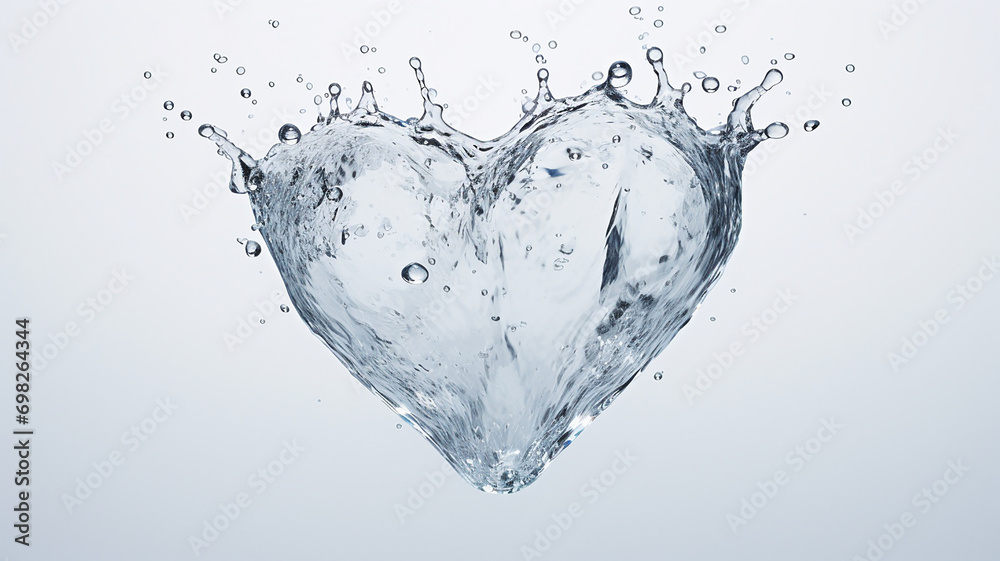 pure flow of splashed water in the shape of a heart pure flow of splashed water in the shape of a heart