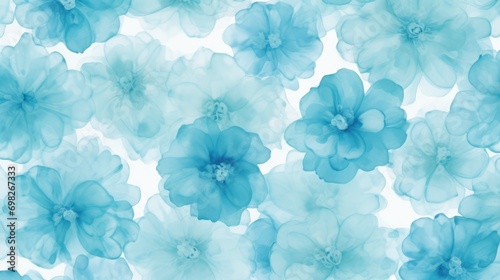  floral light blue pattern on white background. 