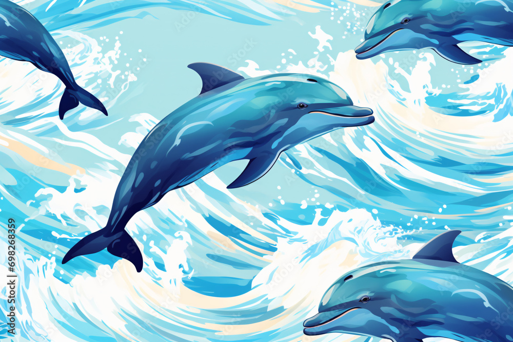 Obraz premium Dolphin background illustration
