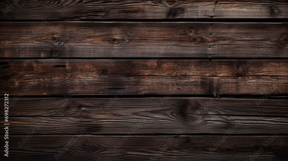 Fototapeta premium Dark brown wooden panels, texture background