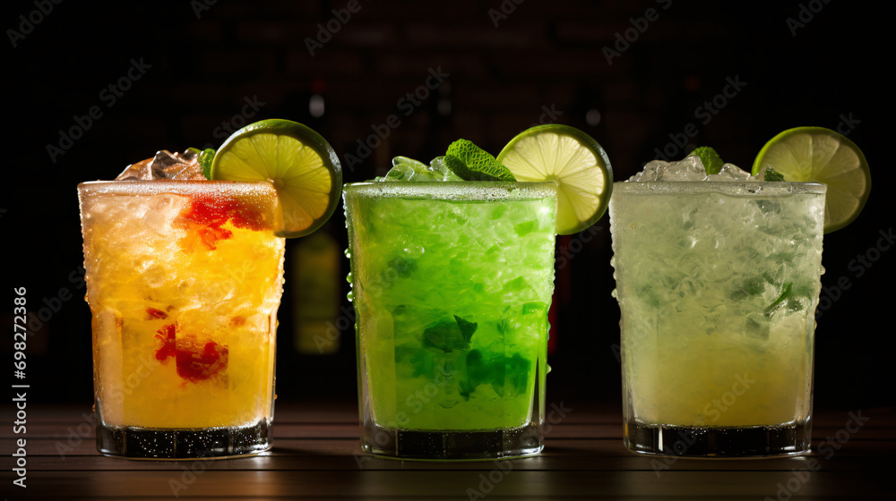 Fototapeta premium Refreshing summer cocktails on a bar counter