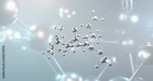 Mitragynine rotating 3d molecule, molecular structure of kratom, seamless video photo